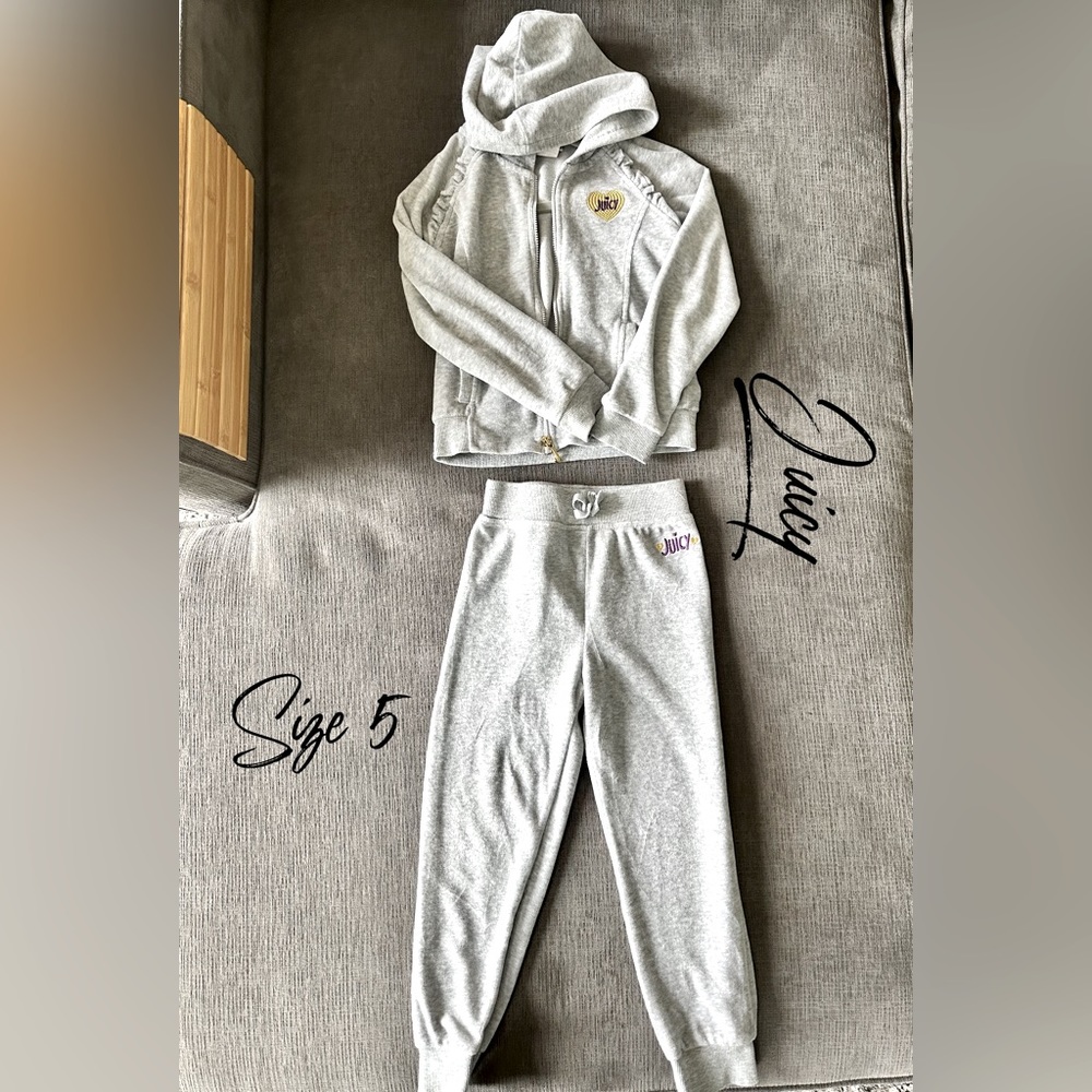 Juicy Couture Kids Gray Track Suit. Size 5